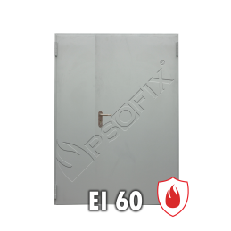 Drzwi stalowe płaszczowe dwuskrzydłowe EI60